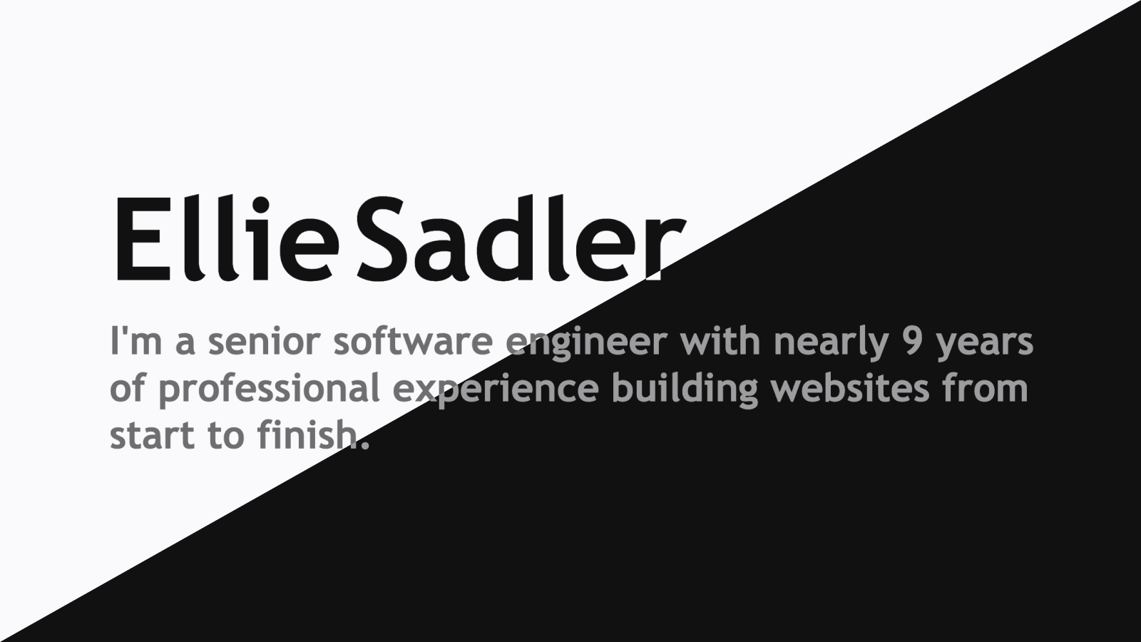 Ellie Sadler Senior Software Engineer